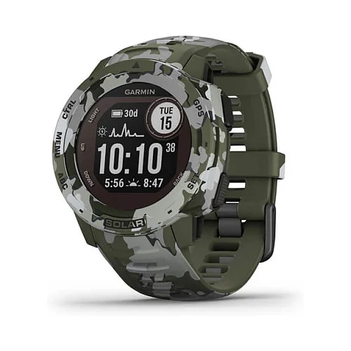 Garmin Instinct SOLAR   Camo Edition  Lichen Camo  Smartwatches & Fitnesstracker