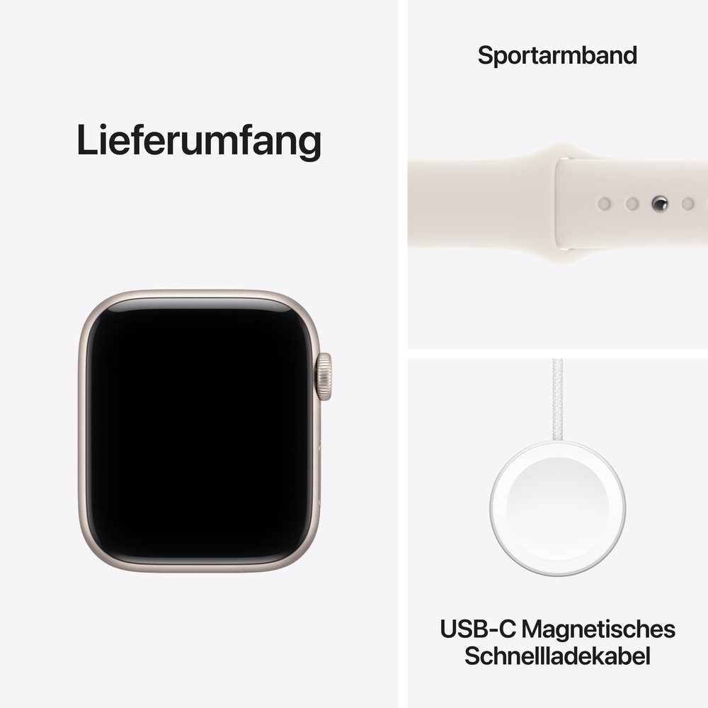 Apple Watch SE 3 Aluminium Cellular 44mm Polarstern  Sportarmband polarstern  M L Smartwatches & Fitnesstracker