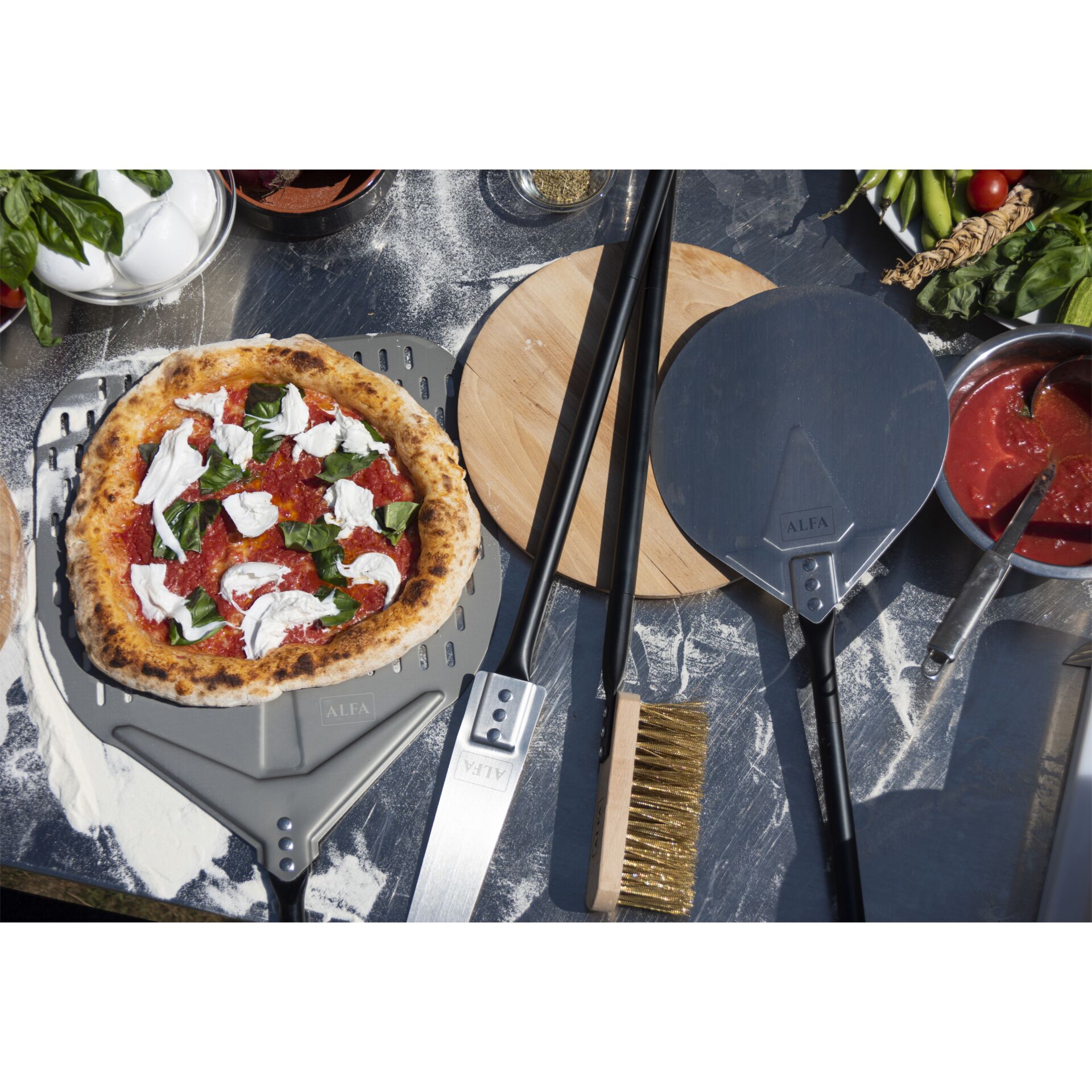 Alfa Forni Schaufel Set Gross 4 teilig Grills