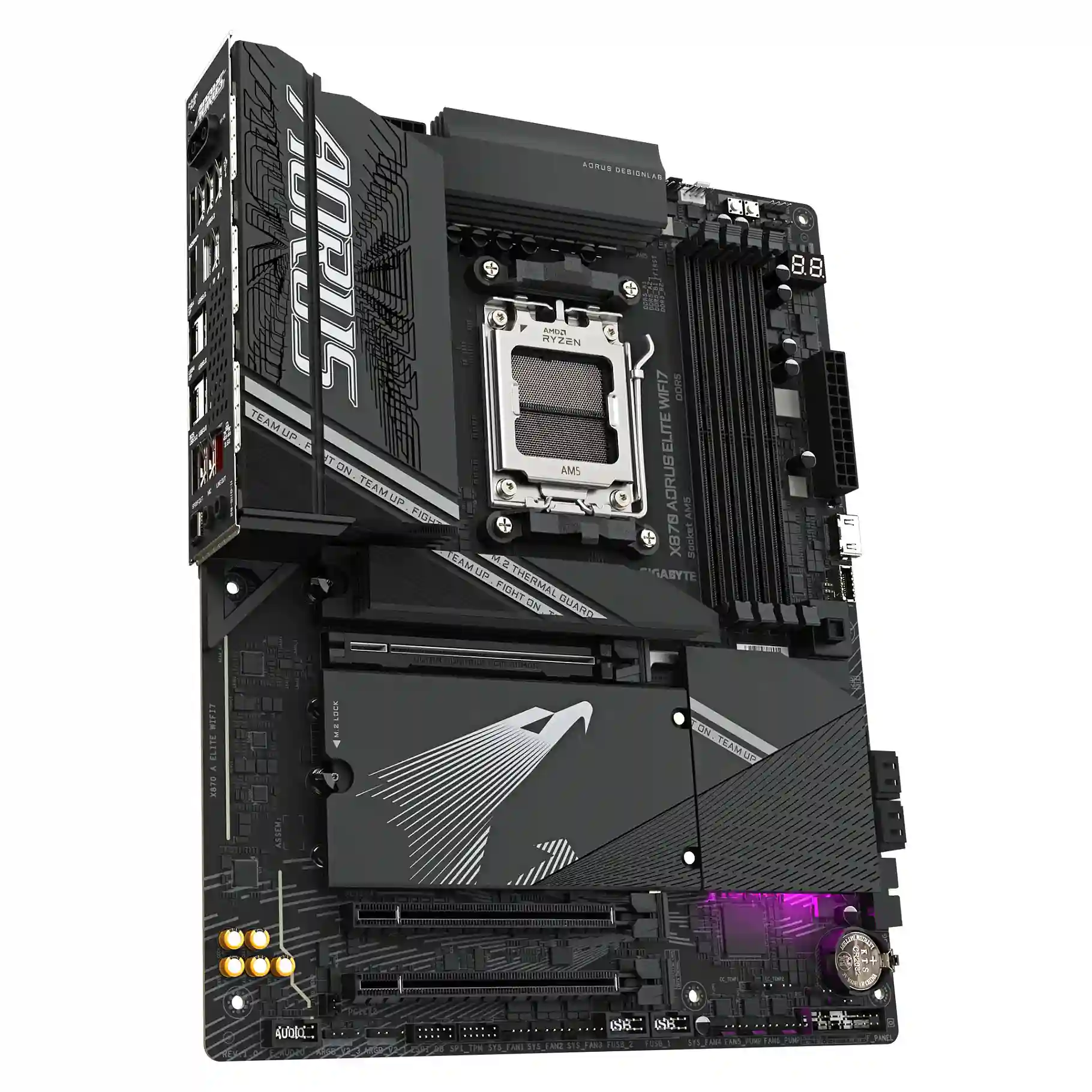 GIGABYTE X870 AORUS ELITE WIFI7 Mainboard   Unterstuetzt AMD Ryzen 9000 CPUs  16 2 2 Phasen VRM  bis zu 8000MHz DDR5  OC   3xPCIe 5 0   1xPCIe 4 0  Wi Fi 7  2 5GbE LAN  USB 4 PC-Zubehoer