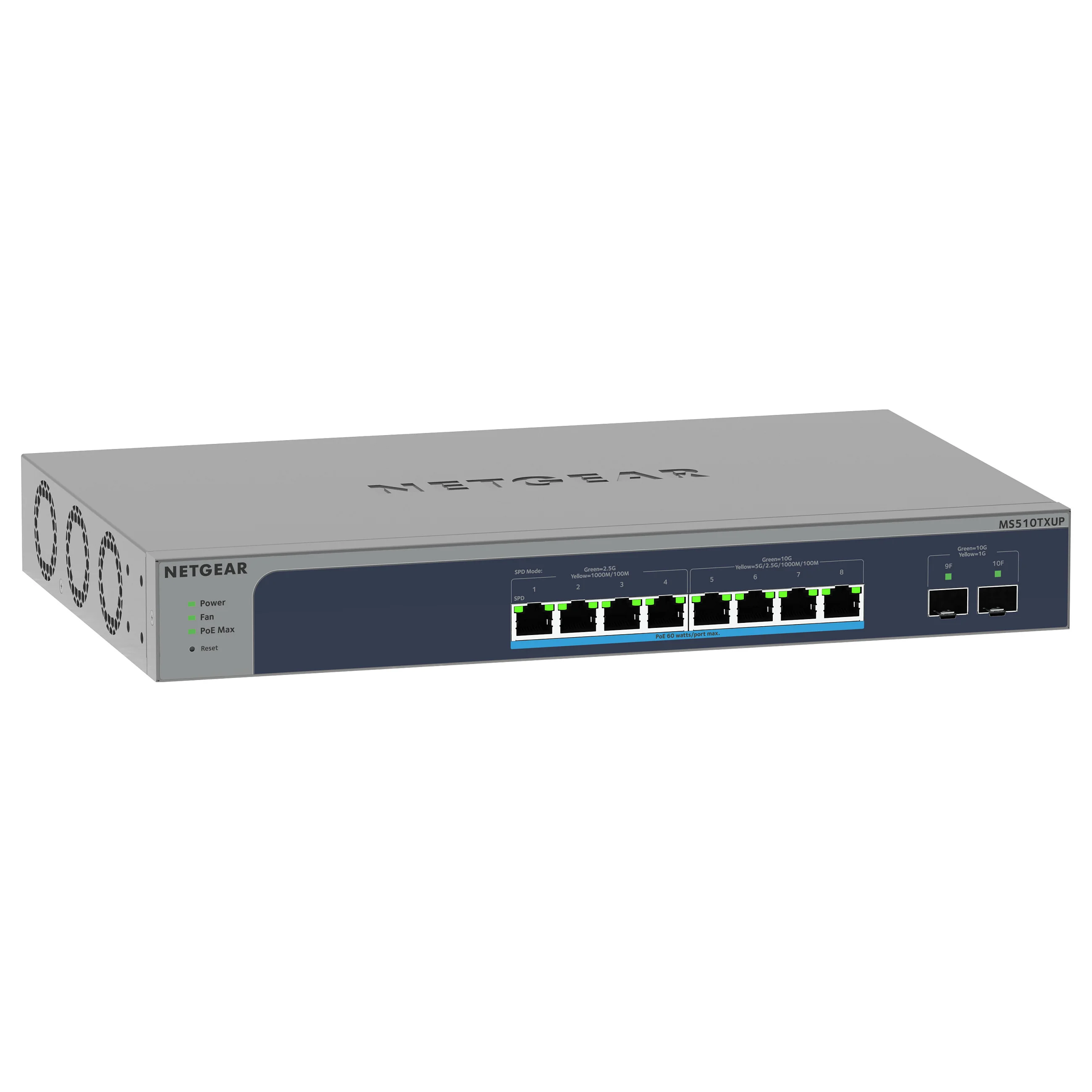 NETGEAR MS510TXUP Netzwerk Switch Managed L2 L3 L4 10G Ethernet  100 1000 10000  Power over Ethernet  PoE  Grau  Blau Switches
