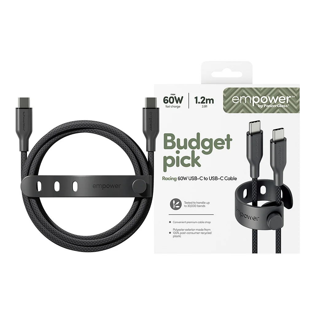 PanzerGlass empower  by   Racing 60W USB C to USB C Kabel   USB 2 0   1 2M   Weltall Schwarz Akkus Powerbanks & Kabel