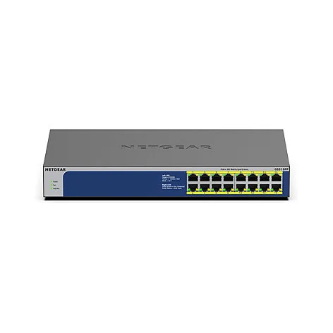 NETGEAR GS516PP Unmanaged Gigabit Ethernet  10 100 1000  Power over Ethernet  PoE  Blau  Grau Switches