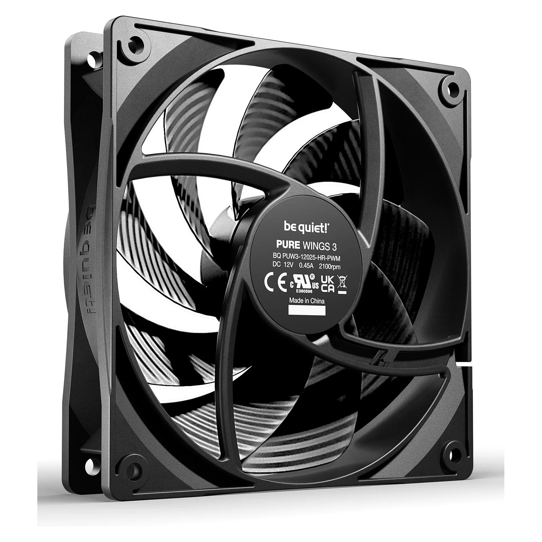 be quiet  Pure Wings 3 120mm   PWM high speed Triple Pack Computergehaeuse Ventilator 12 cm Schwarz 3 Stueck e  PC-Komponenten
