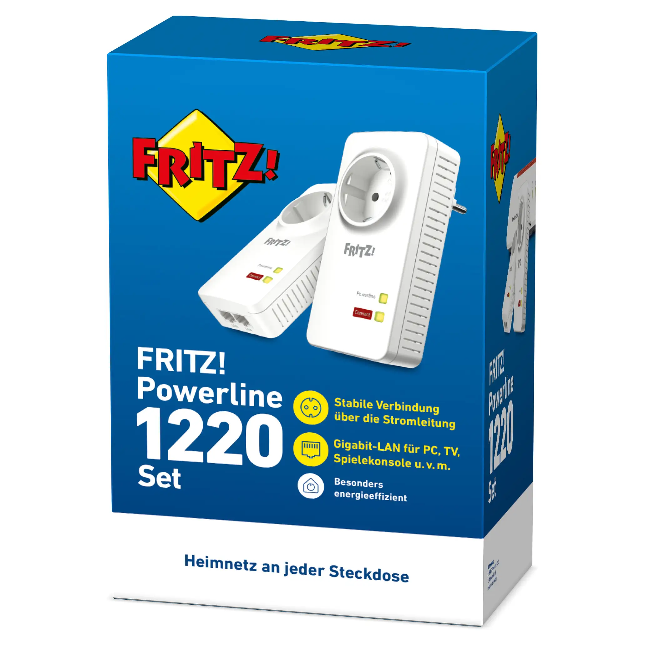 Powerline FRITZ  1220 Set 1200 Mbit s Ethernet LAN Weiss 2 Stueck e  Netzwerk