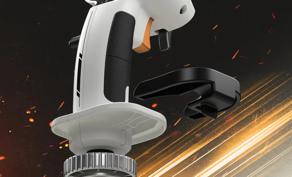 Thrustmaster Sol R 1 Schwarz  Weiss USB Flightstick Analog   Digital PC Zubehoer Gaming