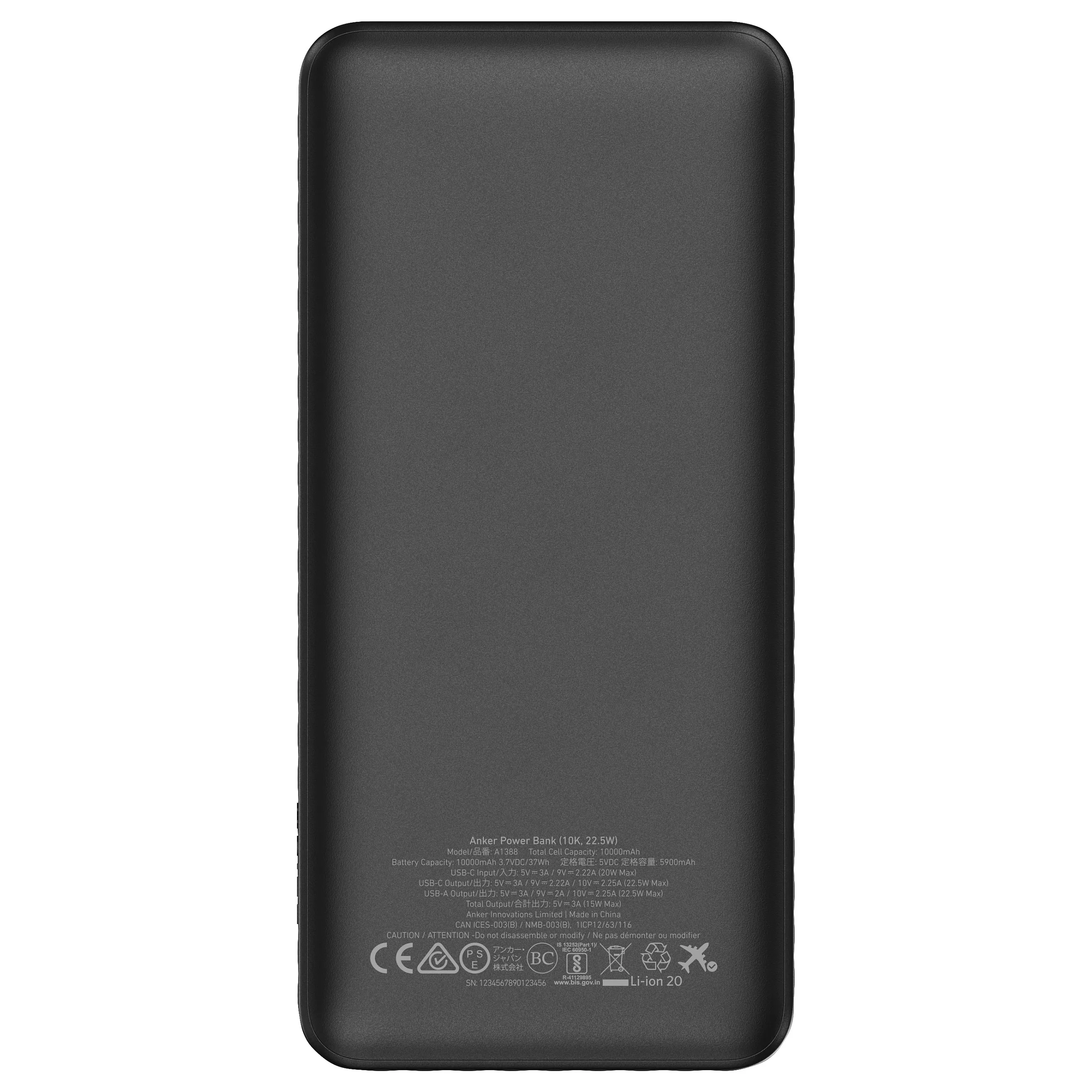 Anker PowerBank 10 000 mAh 22 5W 1x USB A 1x USB C black Notebook & Tablet Zubehoer