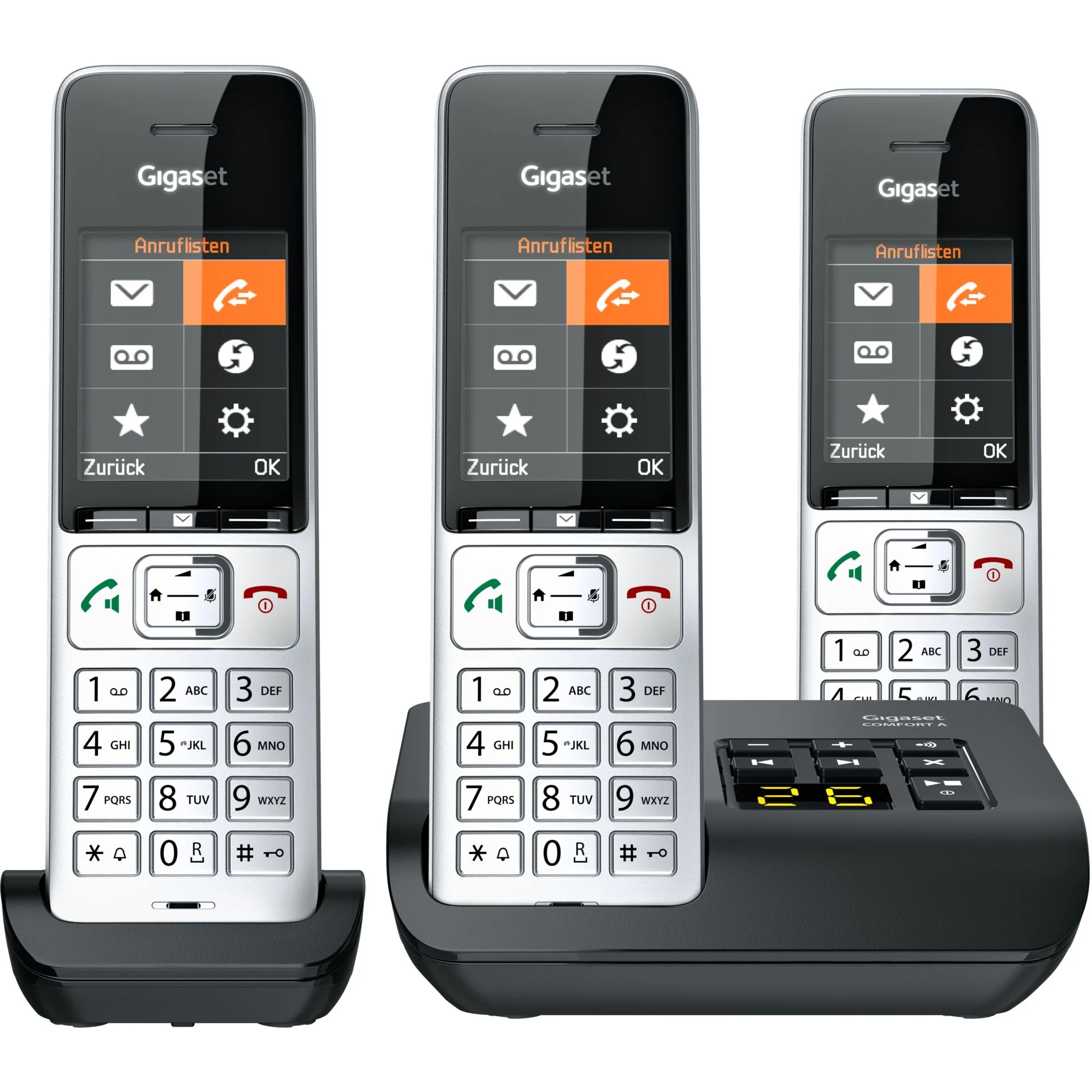 Gigaset COMFORT 500A trio silver black Telefon
