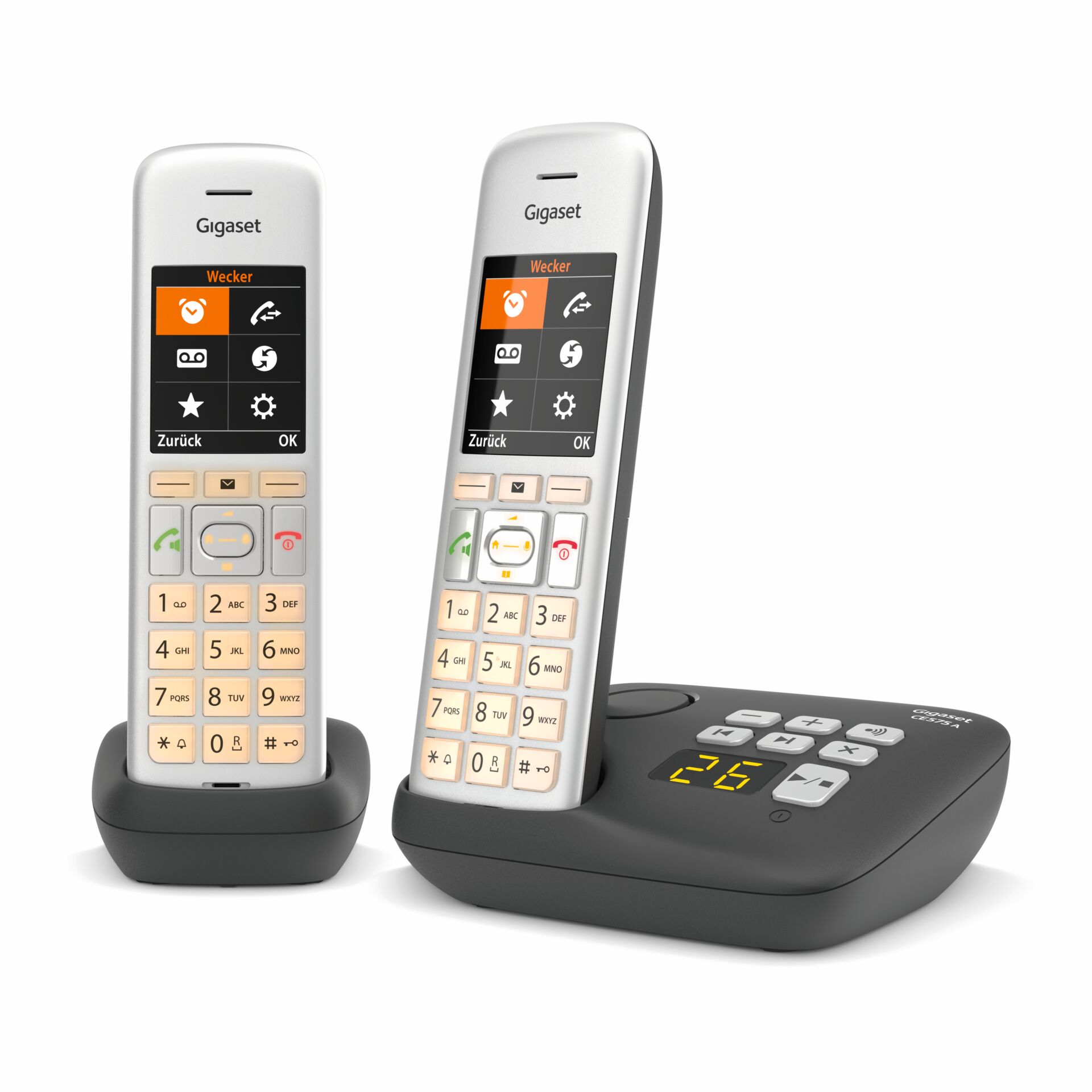 Gigaset CE575A Duo silber schwarz Telefon