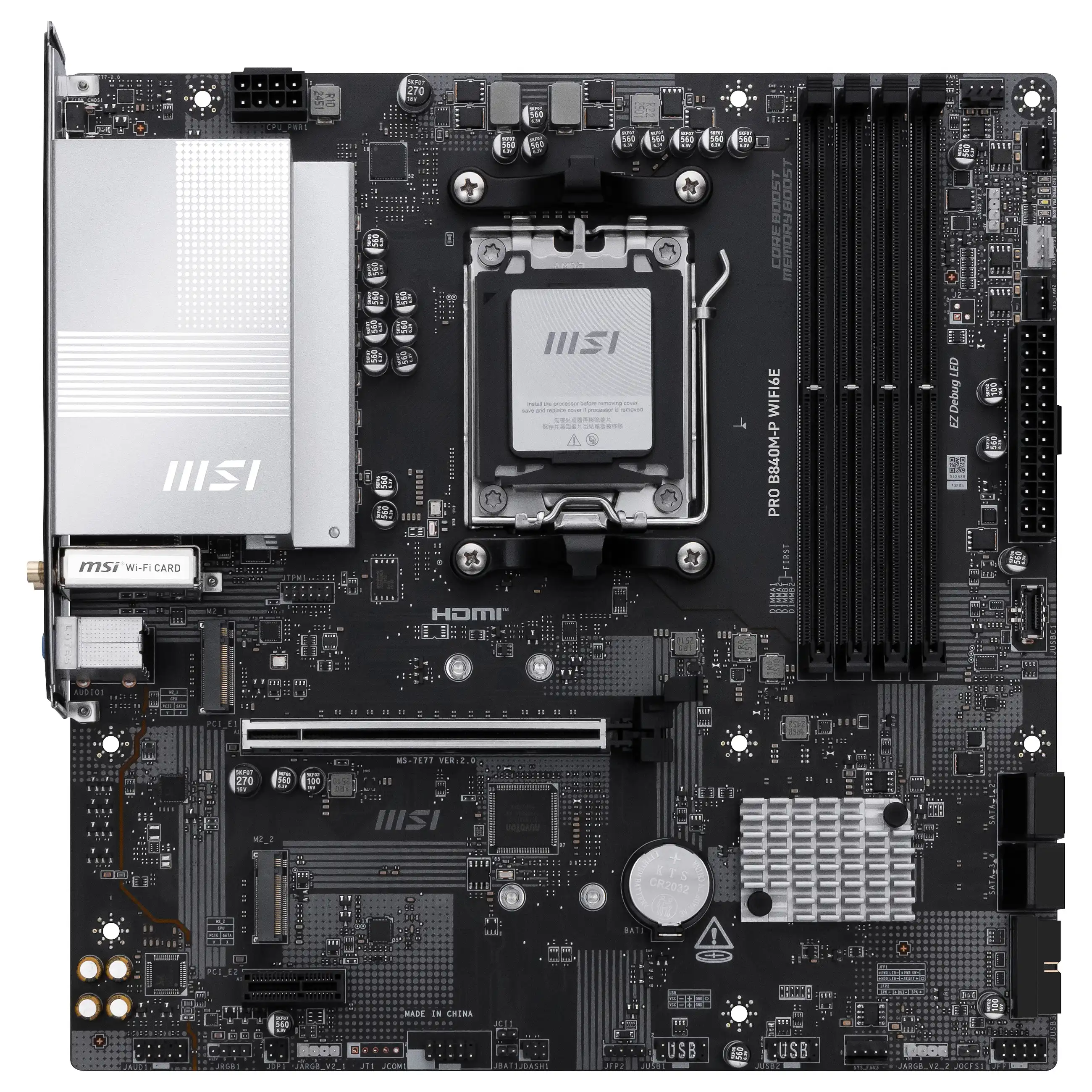 MSI PRO B840M P WIFI6E Motherboard AMD B840 Sockel AM5 micro ATX PC-Zubehoer
