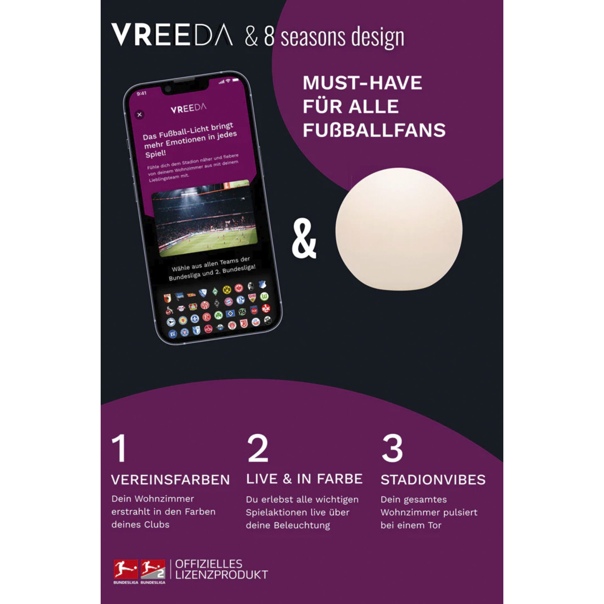 8seasons 8 seasons Leuchtkugel Outdoor 40 Bluetooth Beleuchtung