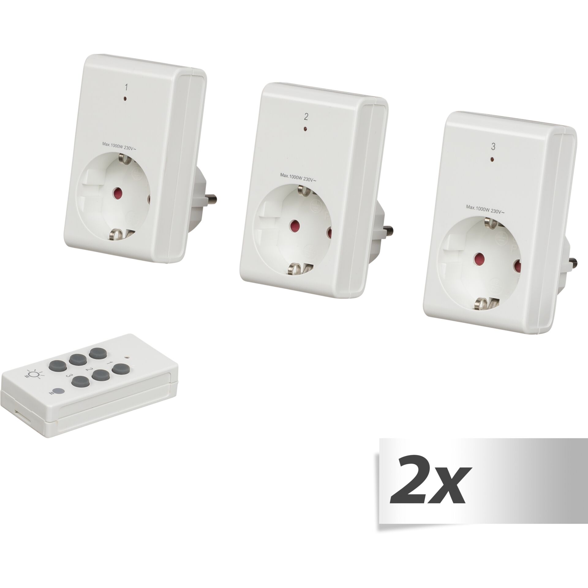 2x1 REV Funk Steckdosen Set weiss 31