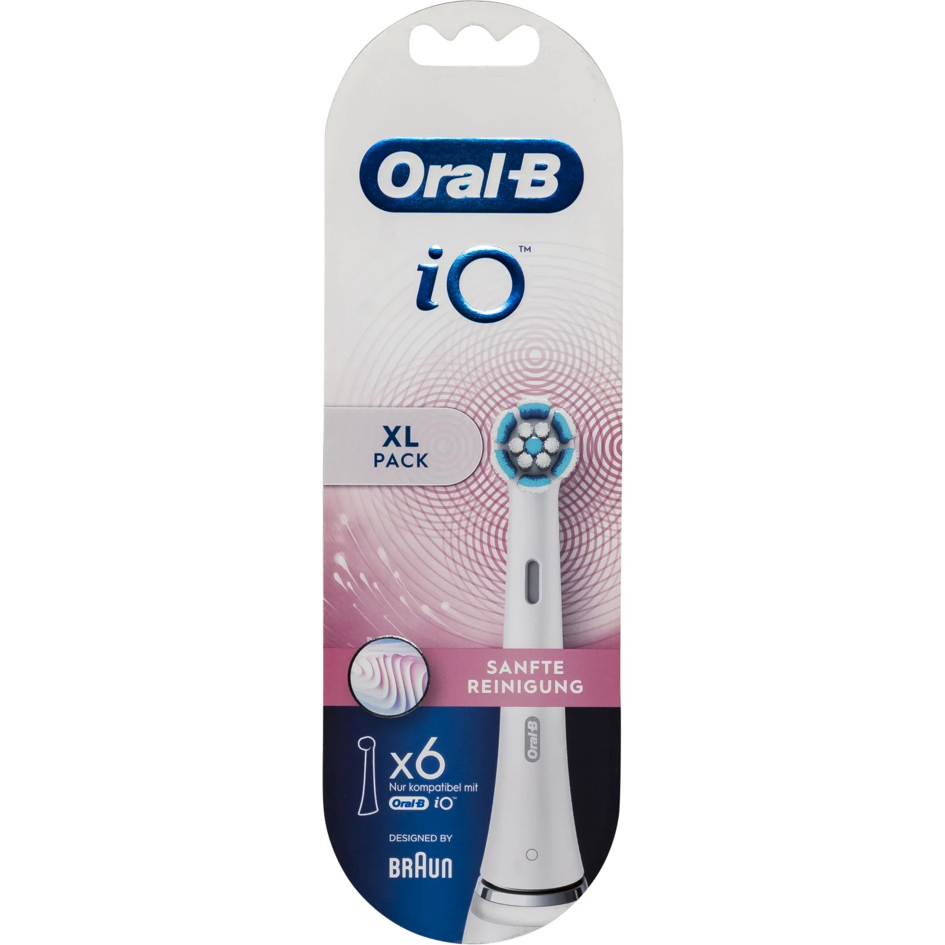 Oral B iO Sanfte Reinigung Aufsteckbuersten 6 Stk weiss Zahnpflege