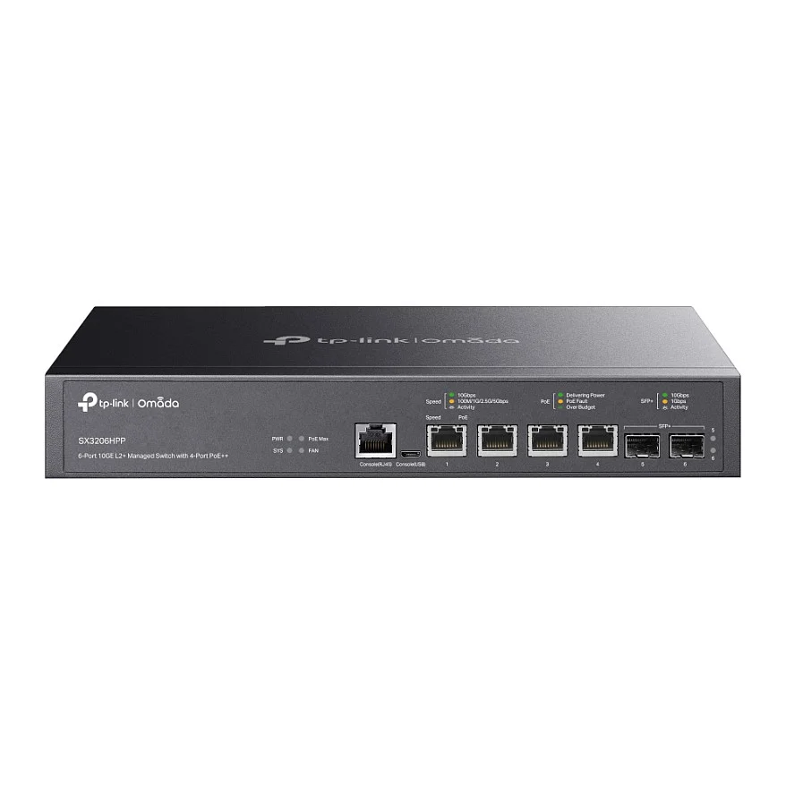 TP Link Omada SX3206HPP Netzwerk Switch Managed L2  10G Ethernet  100 1000 10000  Power over Ethernet  PoE  Schwarz Switches