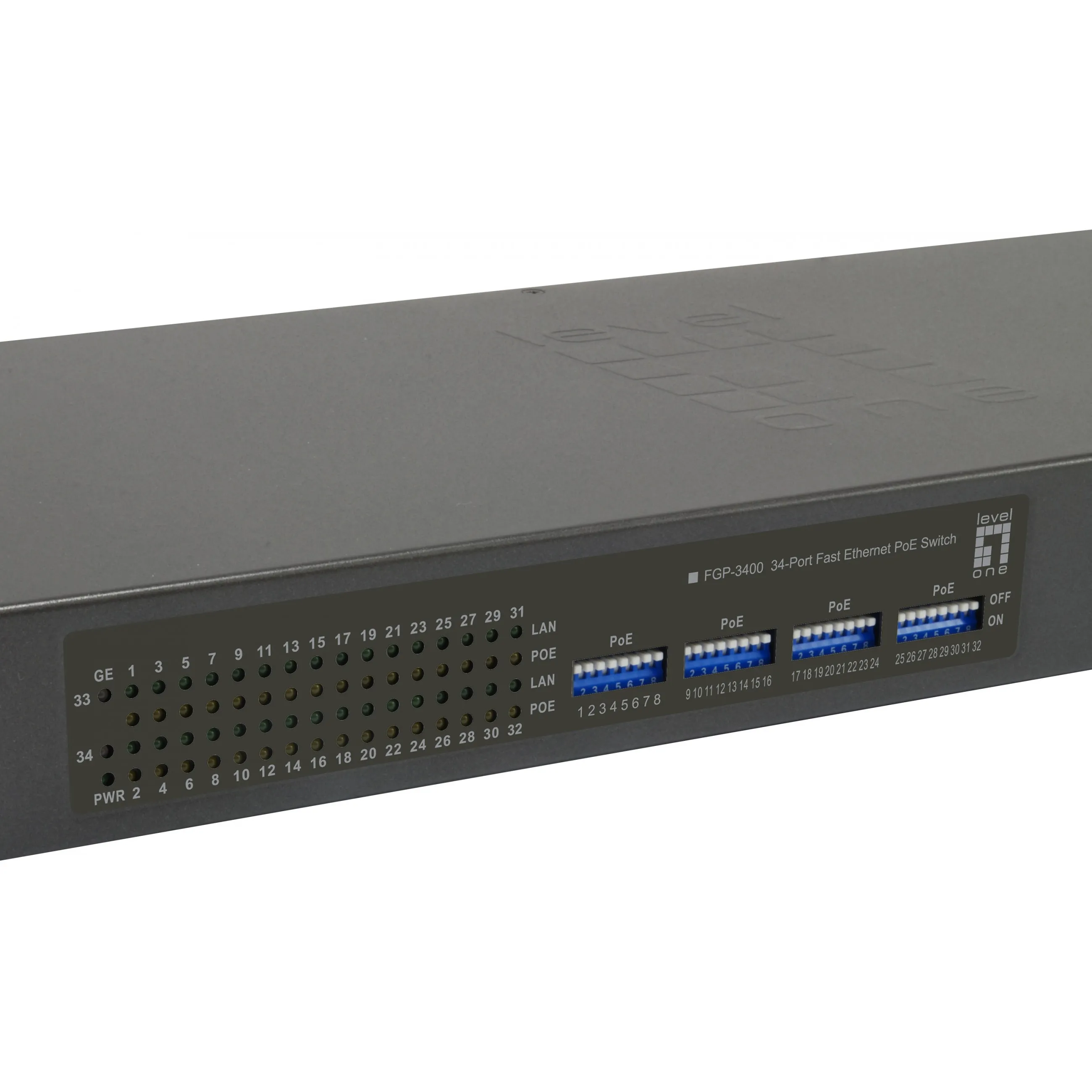 LevelOne FGP 3400W250 Netzwerk Switch Unmanaged Fast Ethernet  10 100  Power over Ethernet  PoE  Schwarz Switches