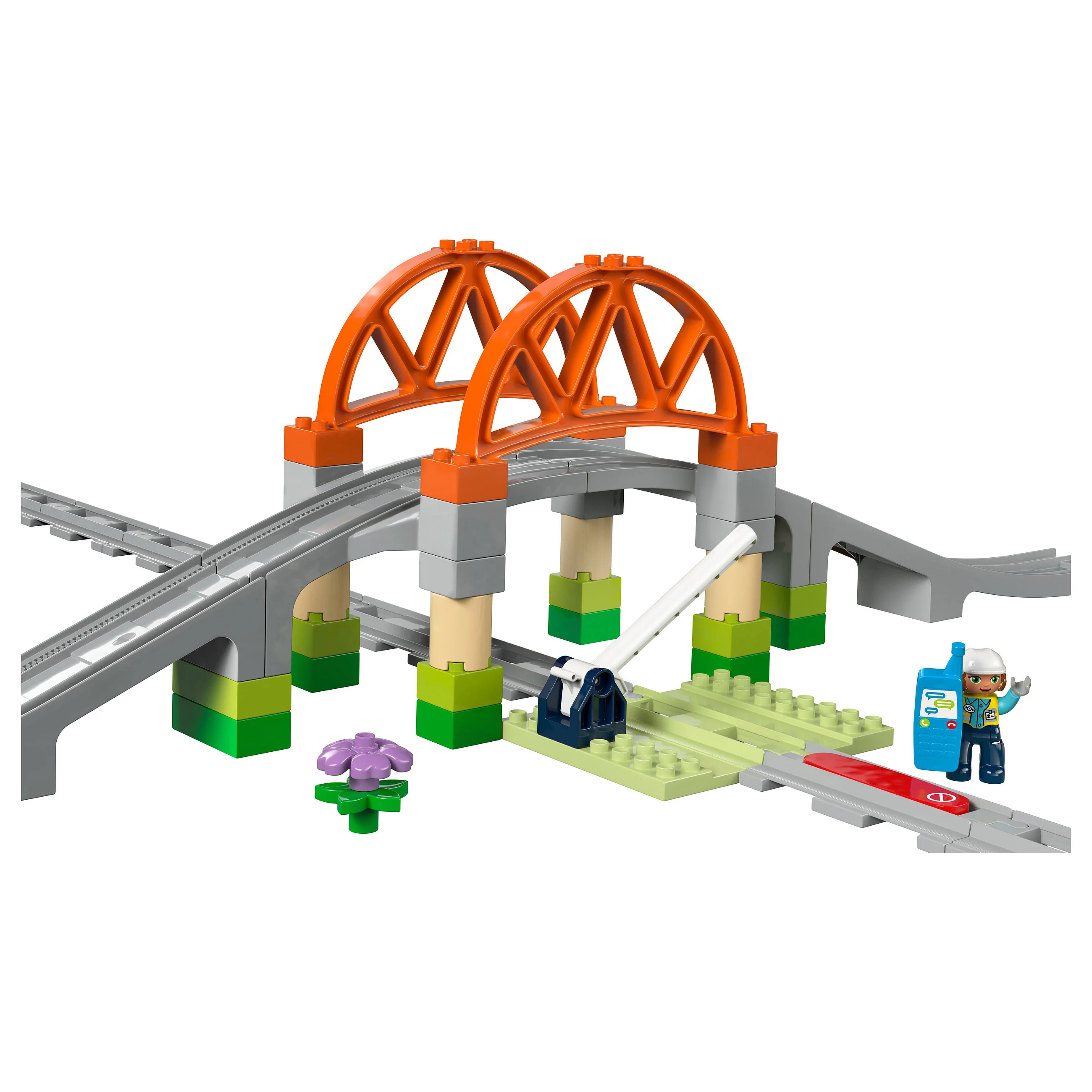 LEGO 10426 DUPLO Town Eisenbahnbrcke und Schienen   Erweiterungsset Spielwaren