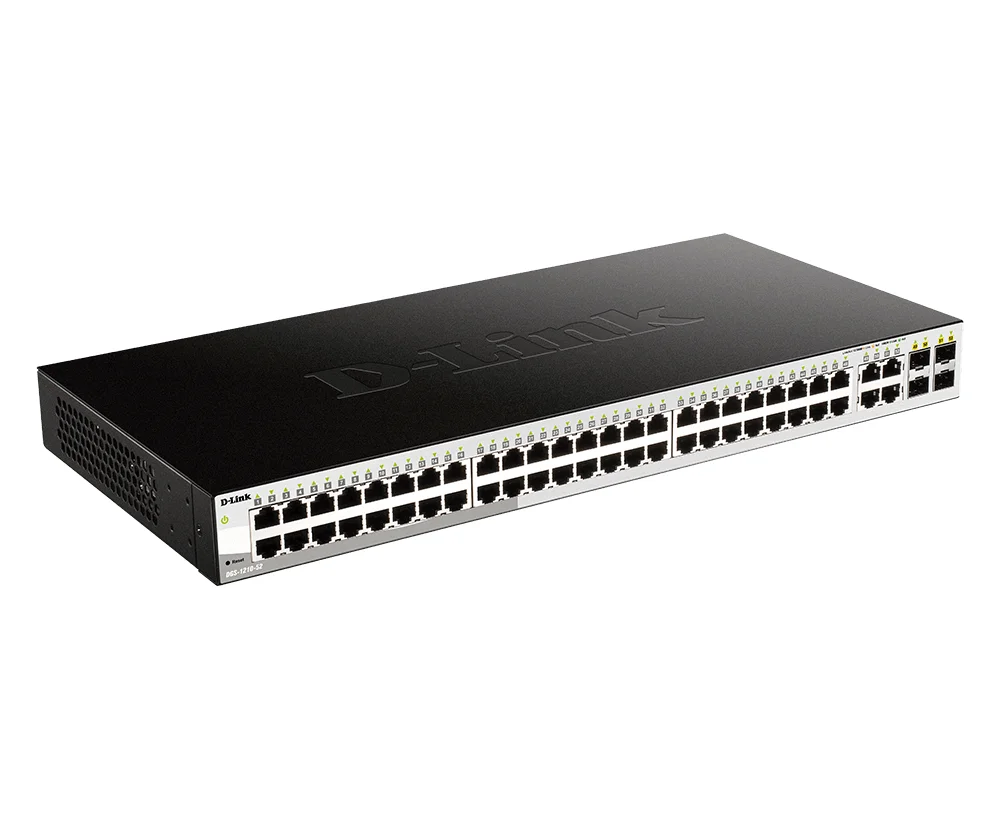 D Link DGS 1210 52 Managed L2 Gigabit Ethernet  10 100 1000  1U Schwarz Netzwerk