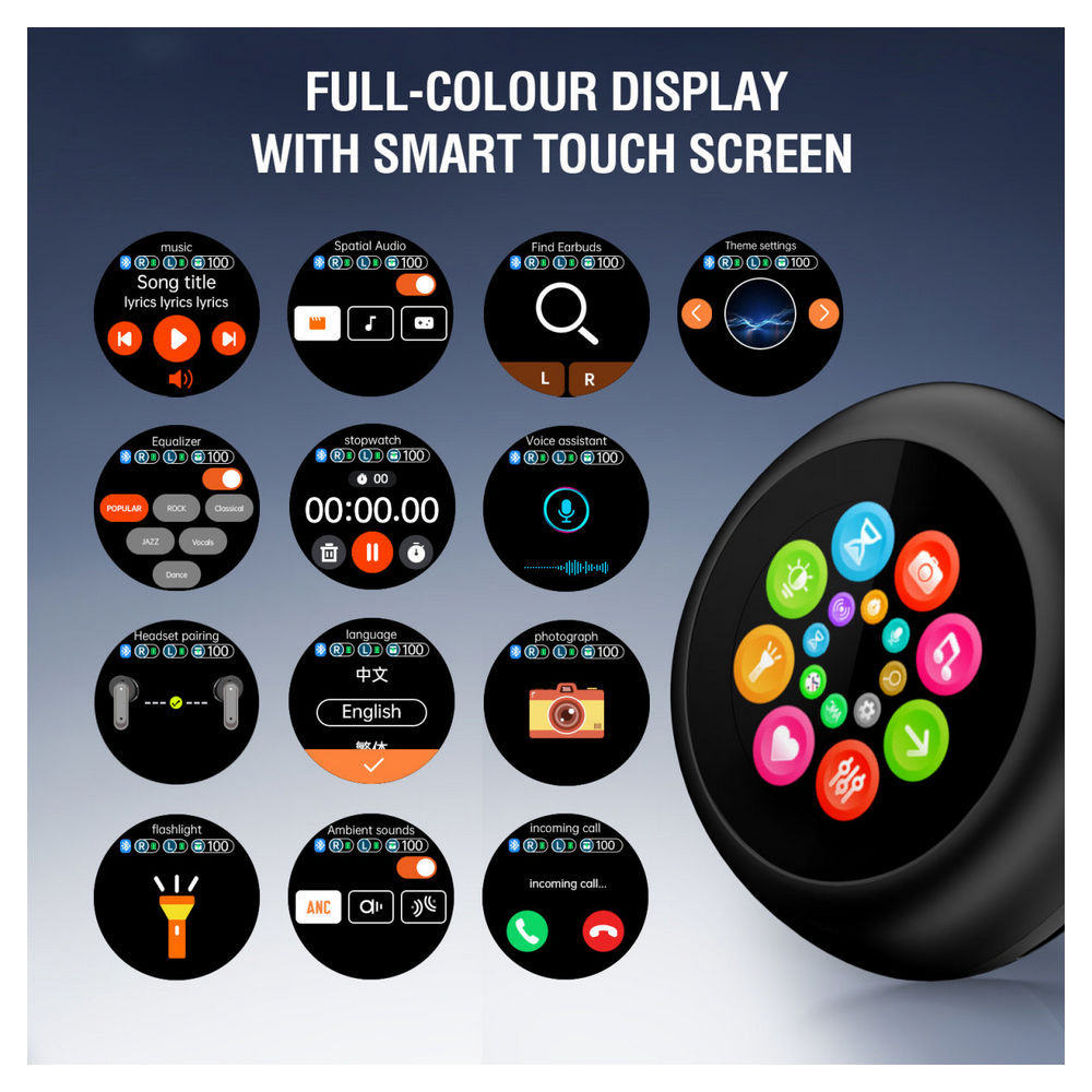 4SMARTS In Ear TWS Kopfhoerer SkyBuds Screen mit ANC