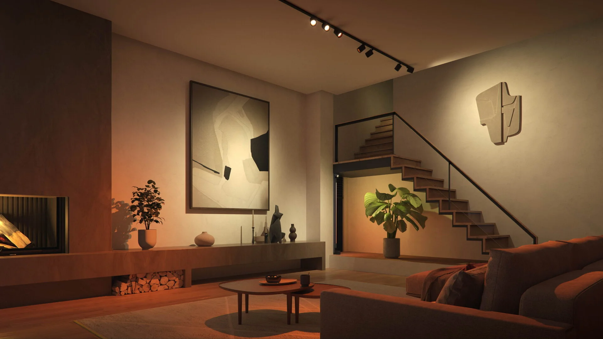 Philips Hue White and Color ambiance Perifo Basis Set Deckenleuchte schwarz gerade  4 Spots  Deckenleuchten