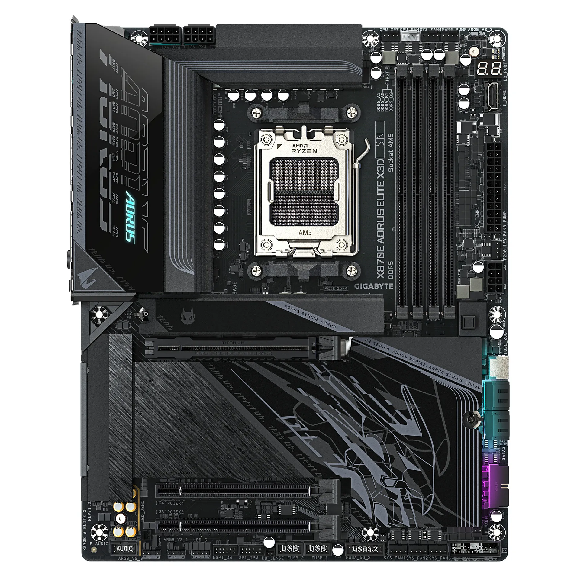 GIGABYTE X870E AORUS ELITE X3D Mainboard   Unterstuetzt AMD Ryzen 9000 Prozessoren  16 2 2 Phasen Digital VRM  bis zu 9000 Hz DDR5  OC   2 x PCIe 5 0   2 x PCIe 4 0  Wi Fi 7  5 GbE LAN  USB 4 PC-Komponenten