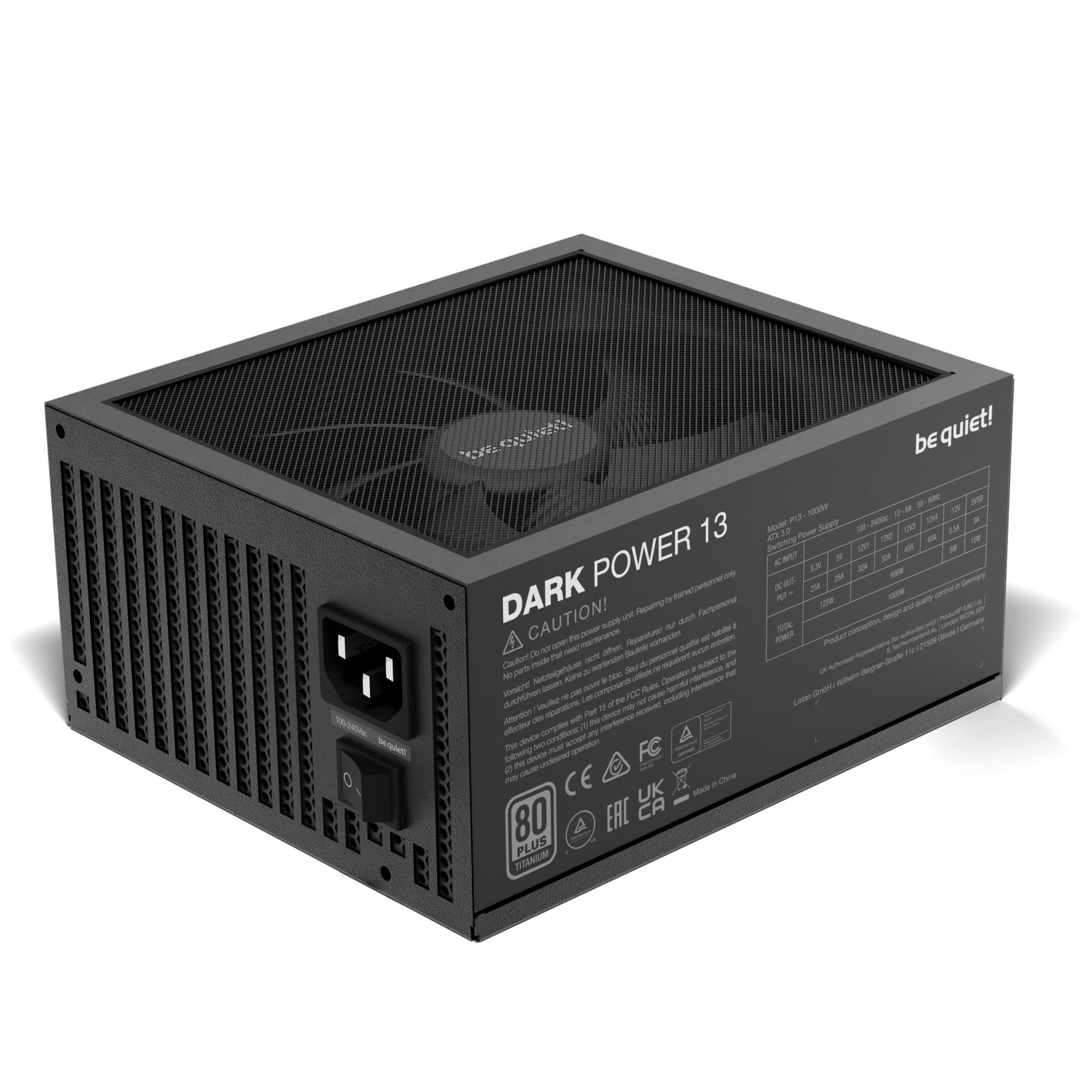 be quiet  Dark Power 13 Netzteil 1000 W 20 4 pin ATX ATX Schwarz PC-Komponenten