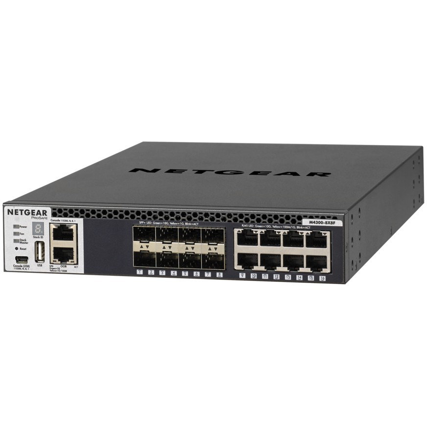 NETGEAR M4300 8X8F Managed L3 10G Ethernet  100 1000 10000  1U Schwarz Netzwerk