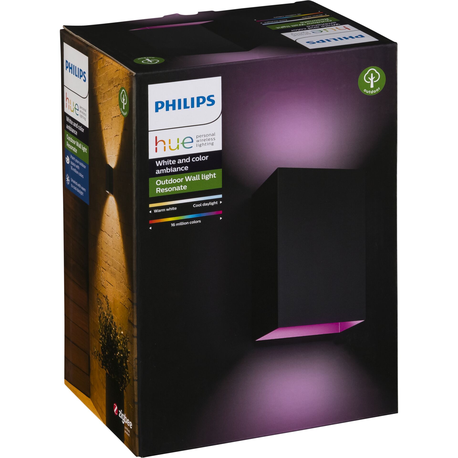 Philips Hue White and Color ambiance Resonate Outdoor Wandleuchte schwarz Aussenleuchten
