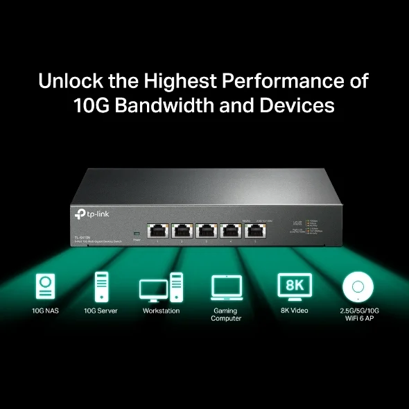 TP Link 5 Port 10G Desktop Switch Switches