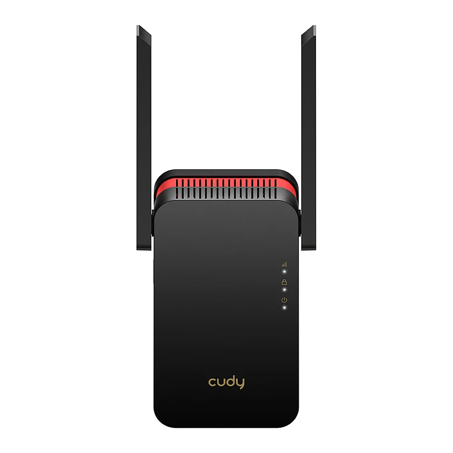 Cudy RE3000 Netzwerk Erweiterungsmodul Netzwerk Repeater Schwarz Rot 10 100 1000 Mbit s