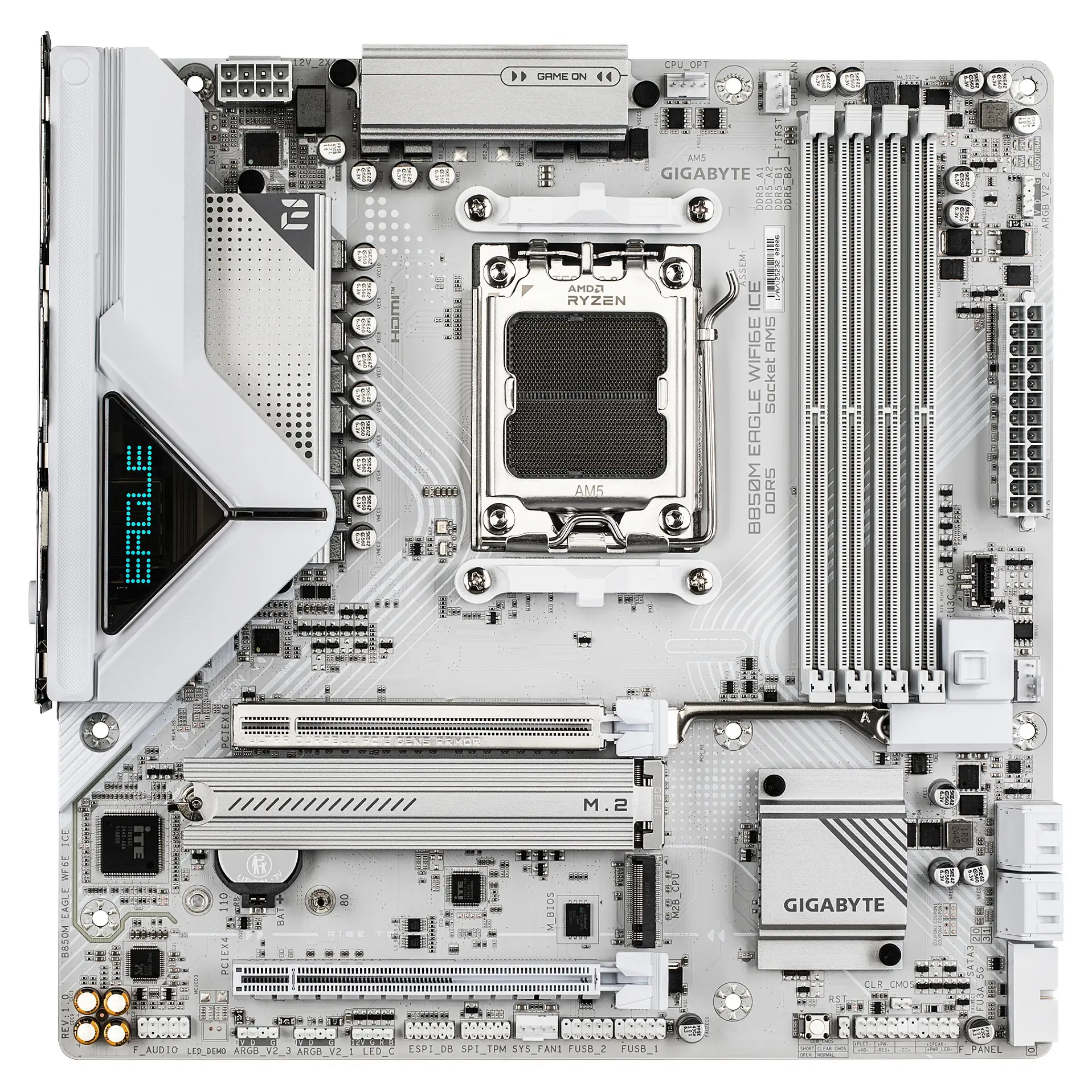 GIGABYTE B850M EAGLE WIFI6E ICE Mainboard   Unterstuetzt AMD Ryzen 9000 Serie CPUs  digitales 8 2 2 Phasen VRM  bis zu 8200 MHz DDR5  OC   1 x PCIe 5 0   1 x PCIe 4 0 M 2  Wi Fi 6E  2 5 GbE LAN  USB 3 2 Gen 2 PC-Komponenten