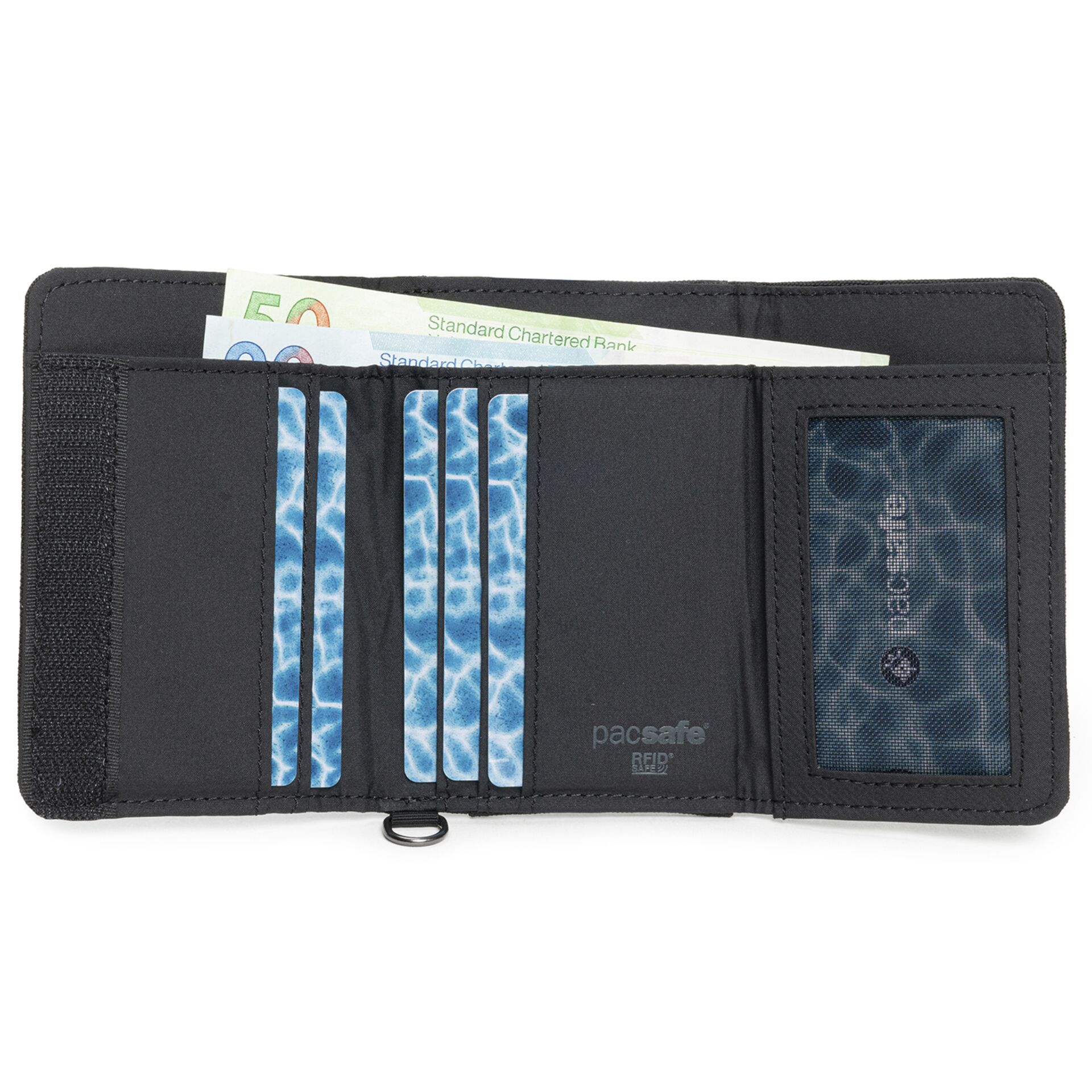 Pacsafe RFIDsafe Portemonnaie 3tlg  schwarz Taschen & Rucksaecke