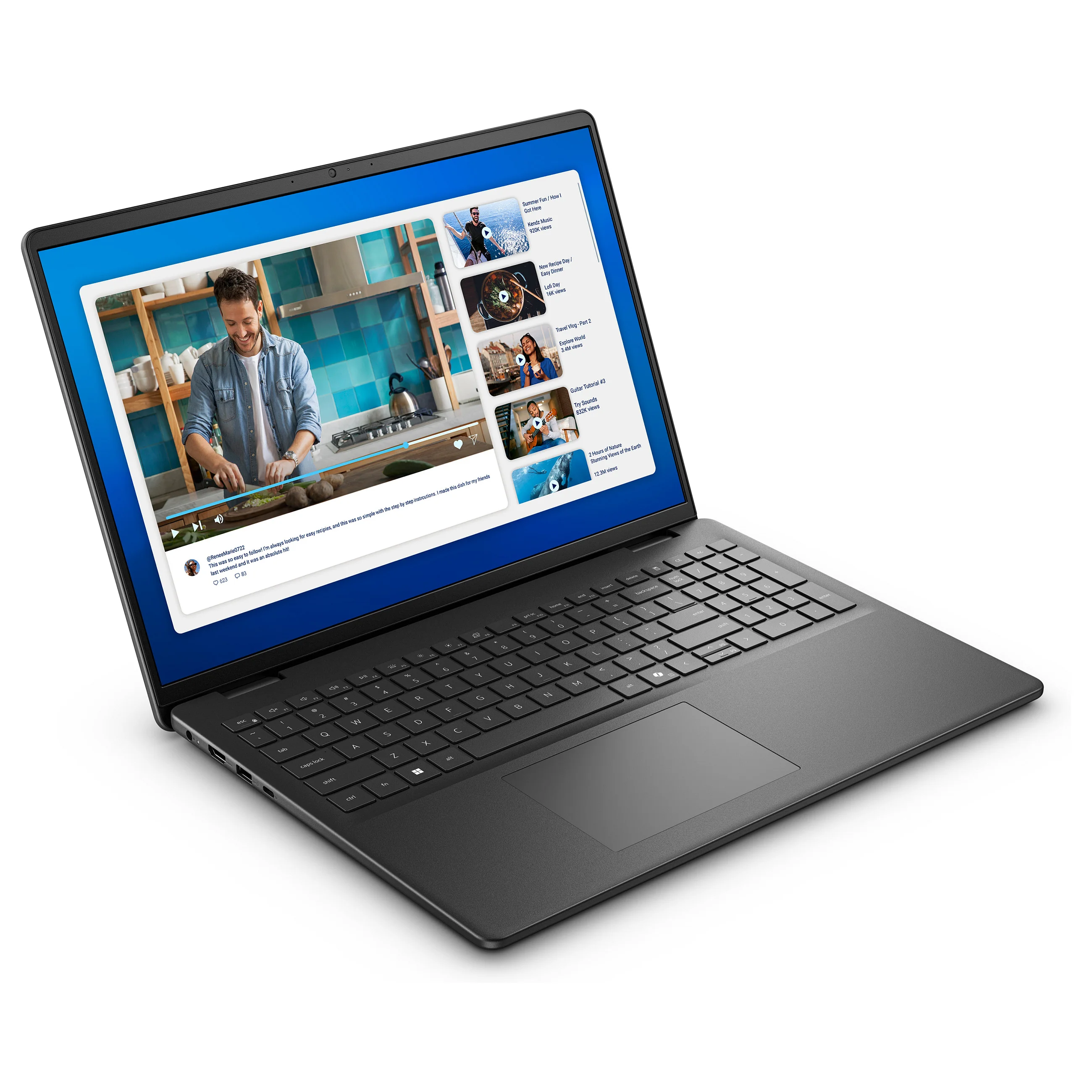 DELL DC16250 Intel Core 5 120U Laptop 40 6 cm  16   Full HD  16 GB DDR5 SDRAM 512 GB SSD Wi Fi 6  802 11ax  Windows 11 Pro Deutsch Schwarz Notebooks & E-Book Reader