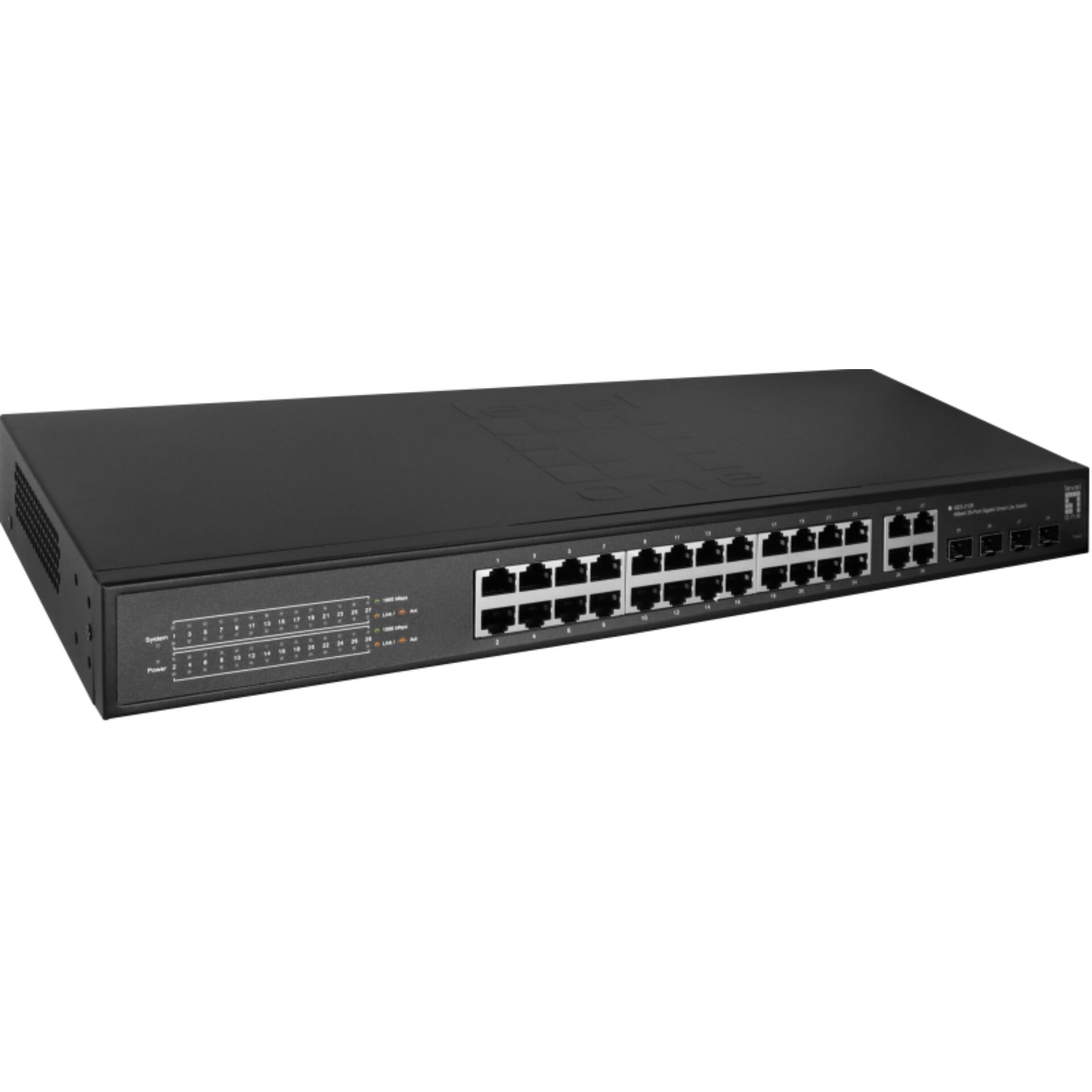LevelOne Hilbert 28 Port Gigabit Smart Lite Switch  24 x Gigabit RJ45  4 x Gigabit SFP RJ45 Combo Switches Netzwerk
