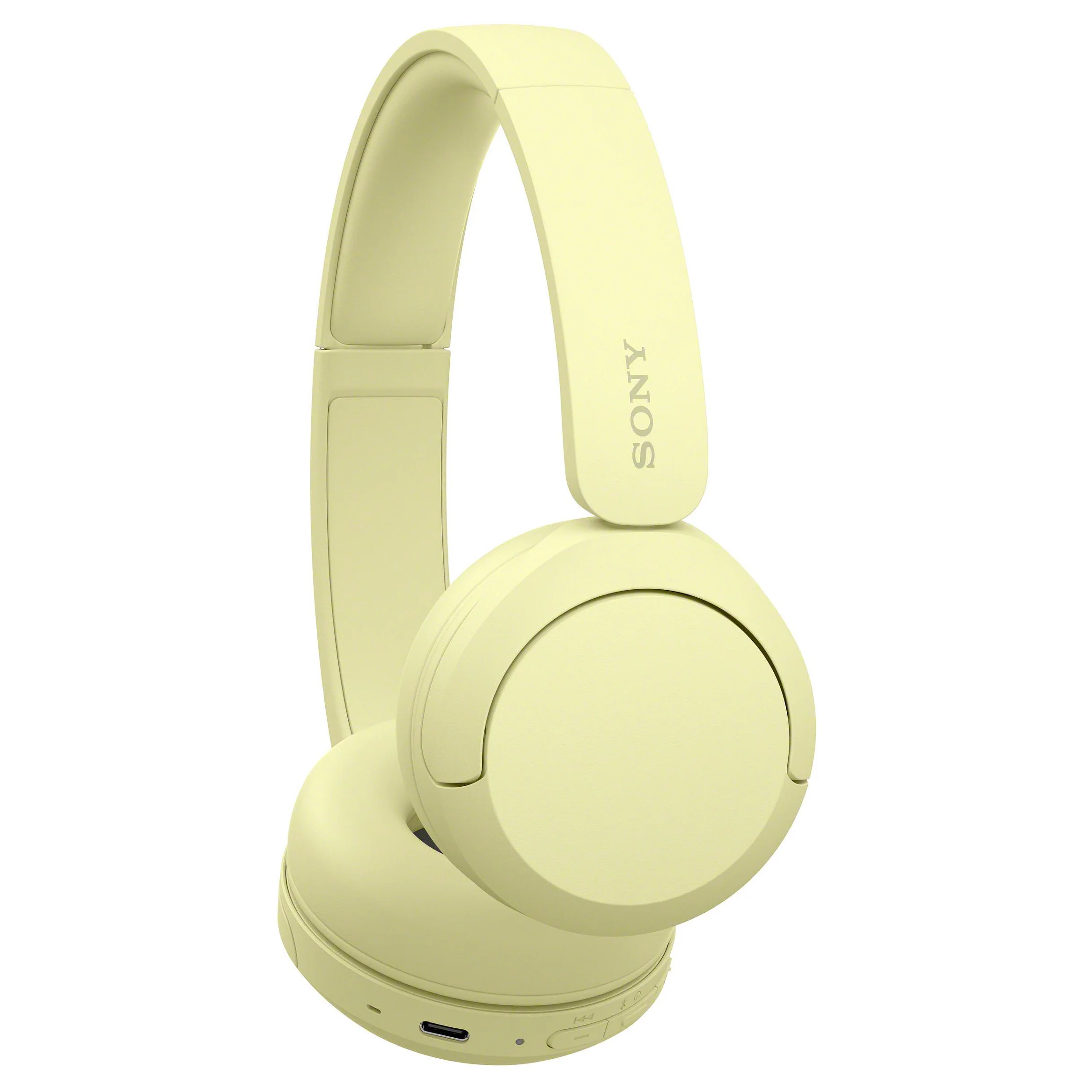 Sony WHCH520Y CE7 Kopfhoerer   Headset Kabellos Kopfband Anrufe Musik USB Typ C Bluetooth Gelb Over-Ear