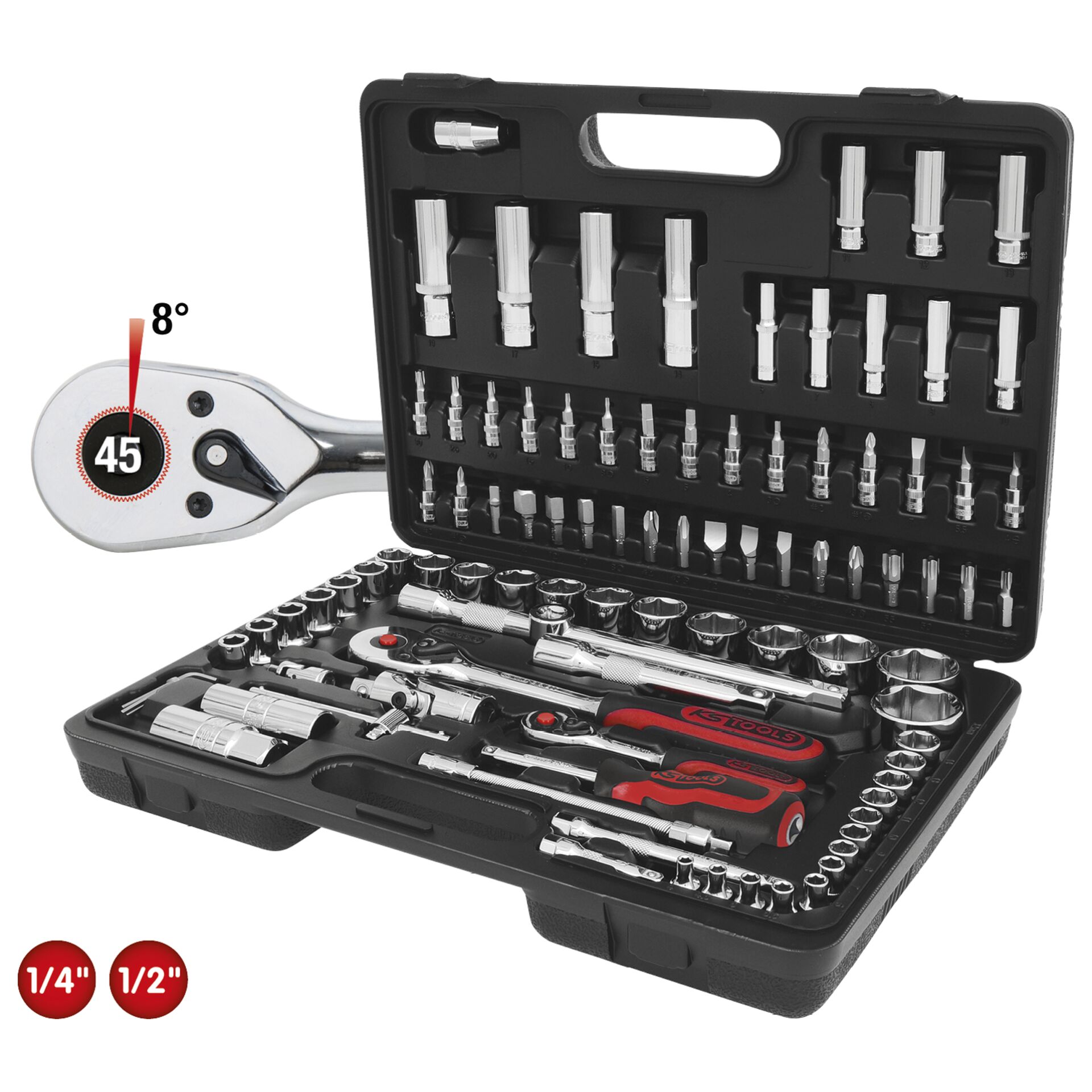 KS Tools 1 4  1 2 CHROMEplus Steckschluessel Satz  96 tlg Werkzeugsets