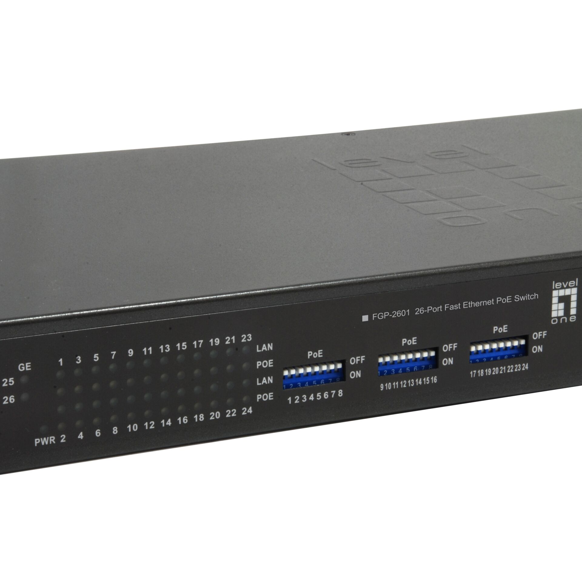 LevelOne FGP 2601W150 Netzwerk Switch Unmanaged Gigabit Ethernet  10 100 1000  Power over Ethernet  PoE  Schwarz Switches Netzwerk