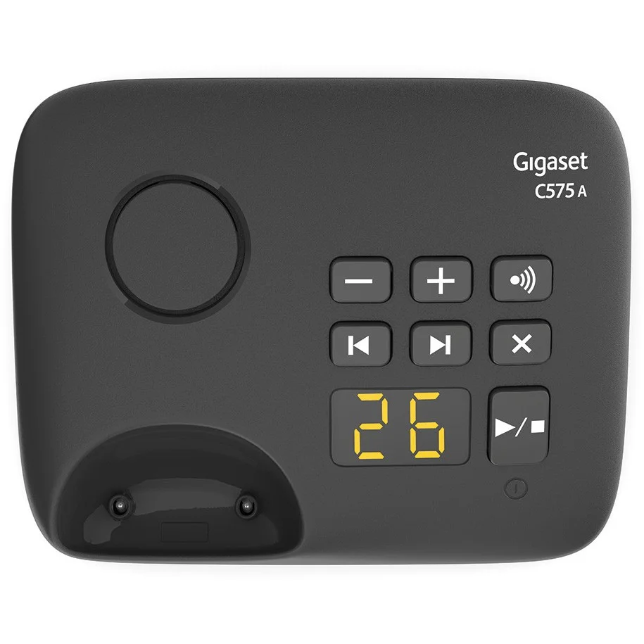 Gigaset C575A Schnurloses DECT Telefon mit Anrufbeantworter TFT Farbdisplay Freisprechen Adressbuch 200 Eintraege Schwarz