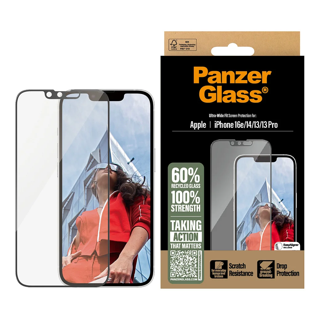 PanzerGlass   Displayschutz iPhone 16e   14   13   13 Pro   Ultra Wide Fit m  Aligner Notebook & Tablet Zubehoer