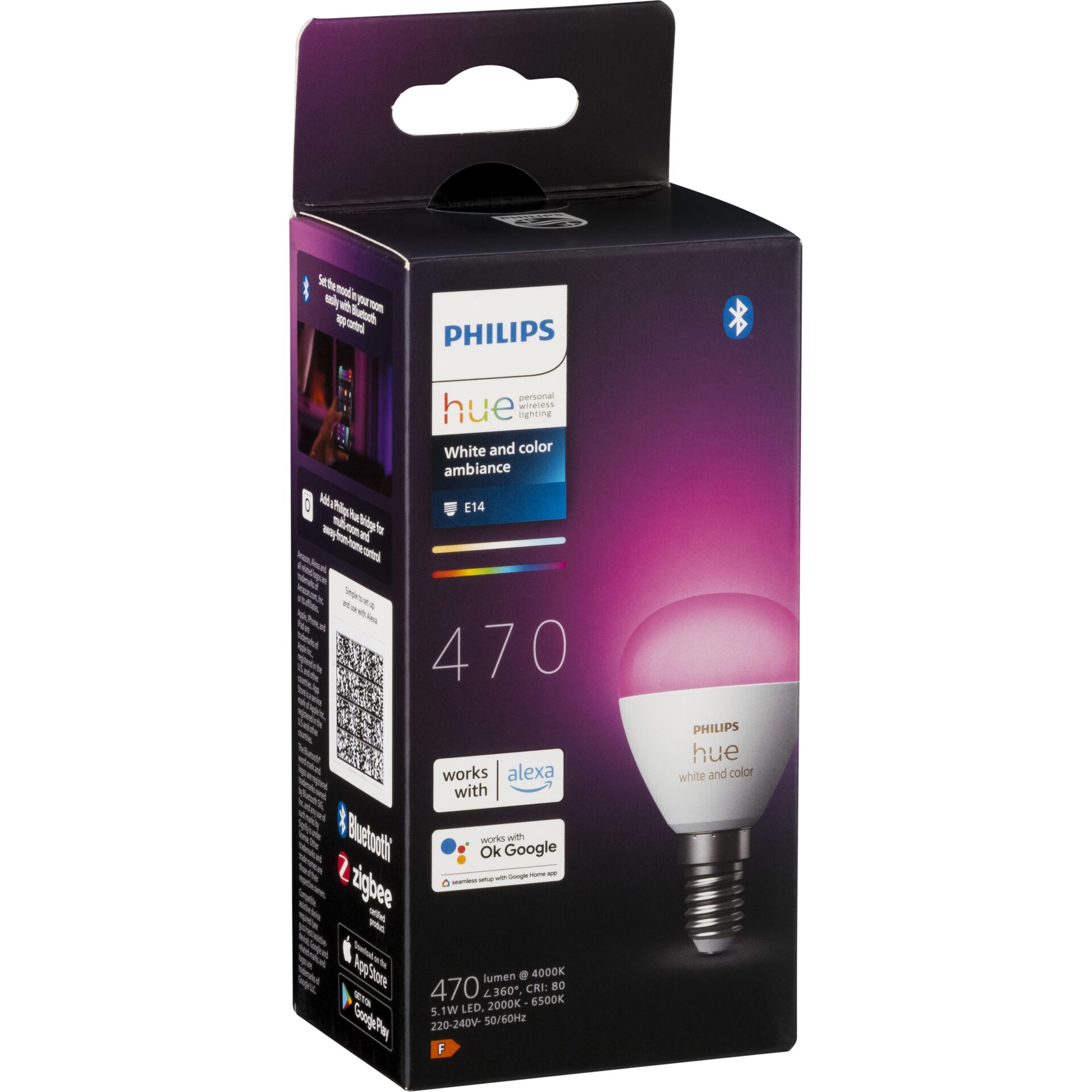 Philips Hue LED Luster E14 BT 5 1W 470lm White Color Ambiance Leuchtmittel & Lampen