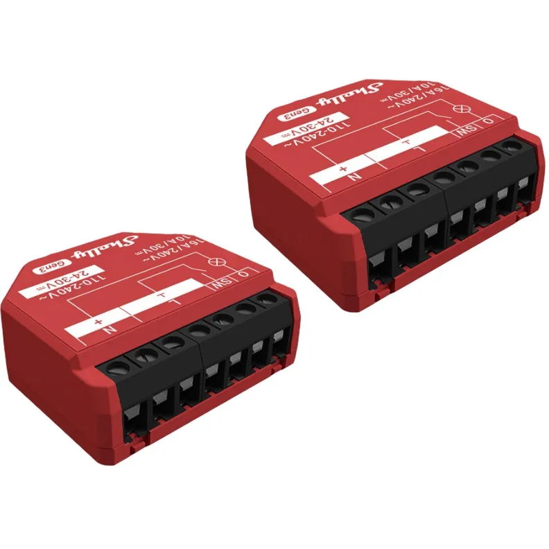 Shelly Relais 1PM Gen3 2er Pack max 16A 1 Kanal WLAN BT Smart Home Zubehoer