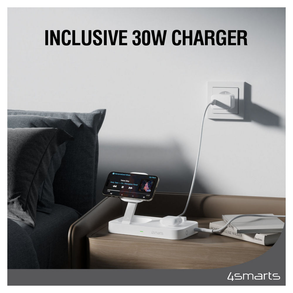 4SMARTS qi2 ladestation trident weiss Akkus Powerbanks & Kabel