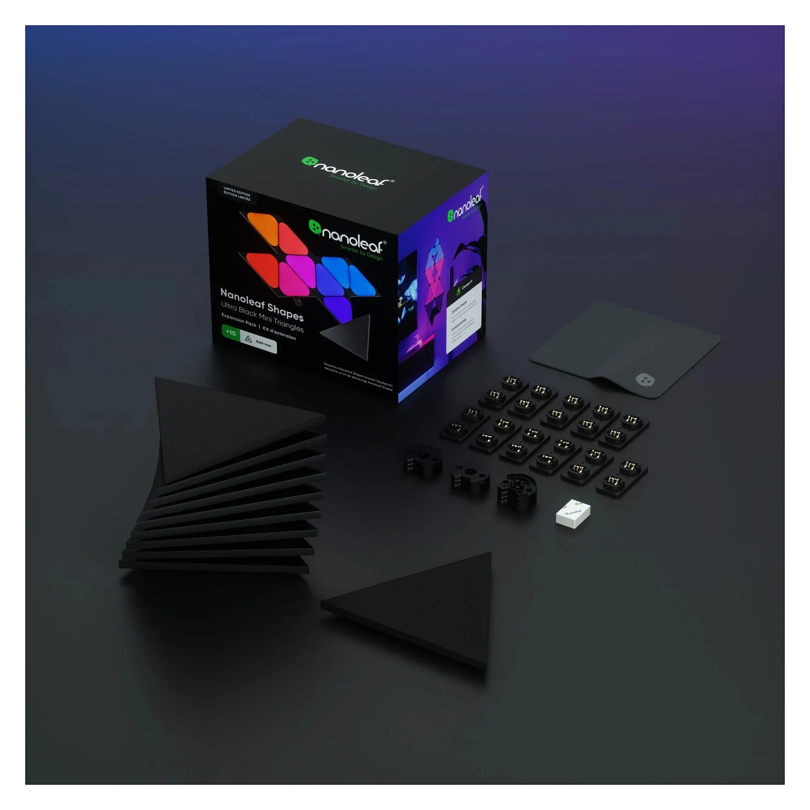 Nanoleaf Shapes Mini Triangles Ultra Black Expansion 10 PK Leuchtmittel & Lampen