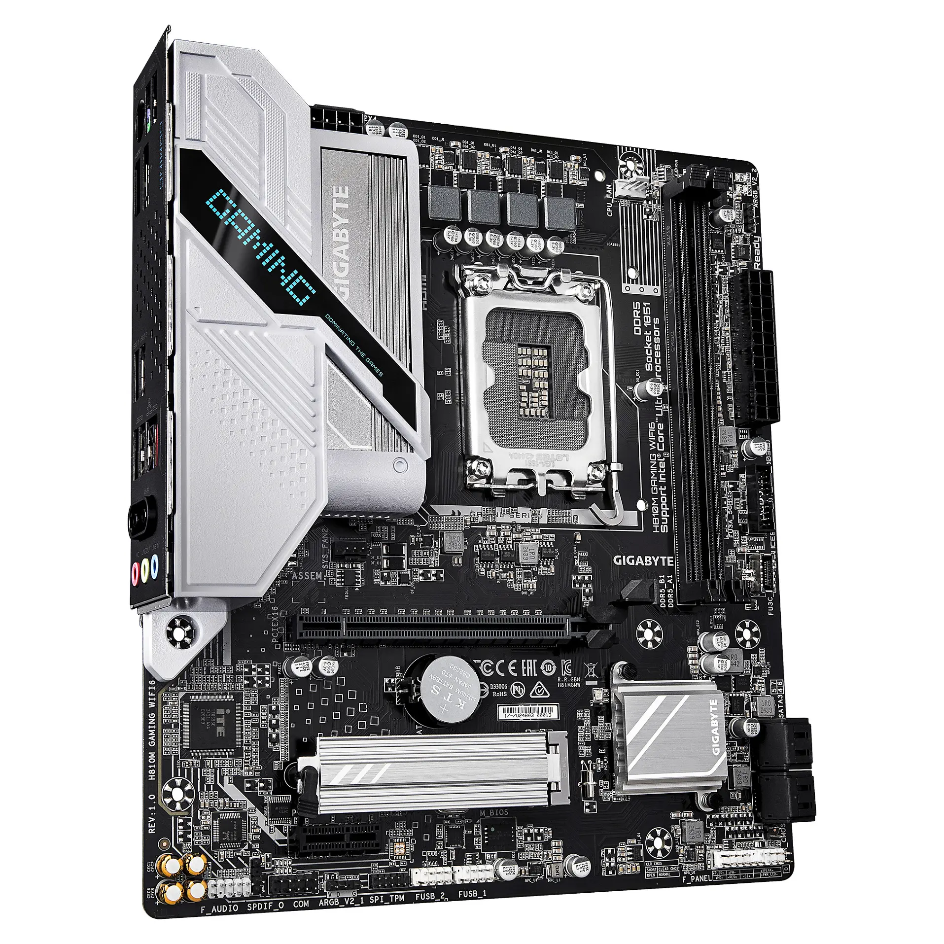 GIGABYTE H810M GAMING WIFI6 Mainboard   Intel Core Ultra  Serie 2  CPUs  4 1 2 Phasen VRM  bis zu 6400 MHz DDR5  1xPCIe 4 0 M 2  2 5GbE LAN  WIFI 6  USB 3 2 Gen 1 PC-Komponenten