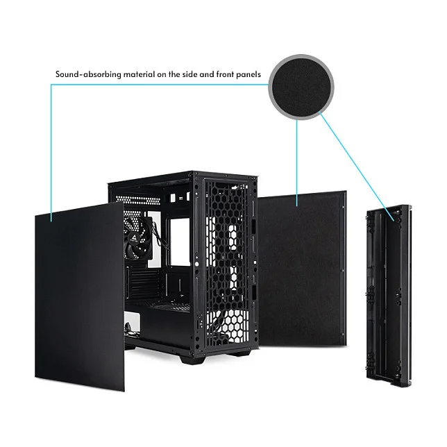 Chieftec AZ 01B OP Mini Tower Computer Gehaeuse Schwarz   Kompakt   Modern PC-Komponenten