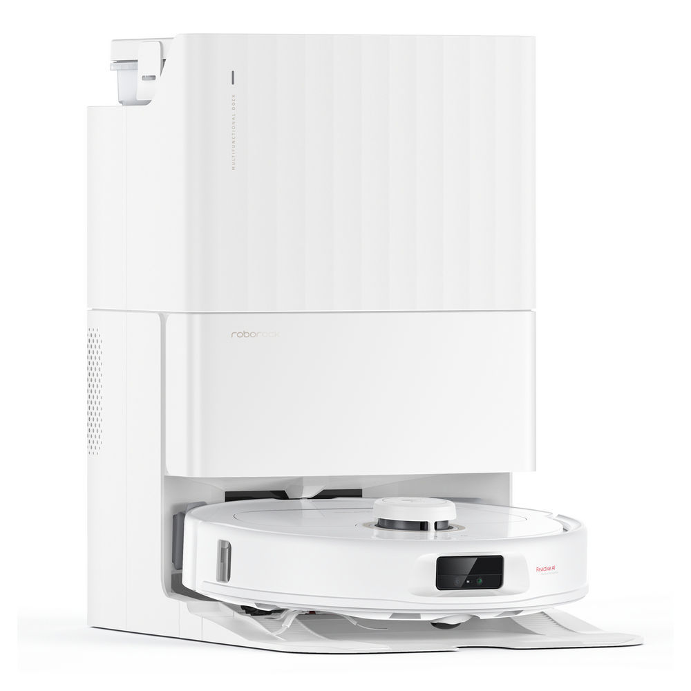 Roborock Smarter Saug Wisch Roboter mit Selbstreinigungsstation Qrevo MaxV  weiss Saugroboter