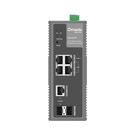 TP Link IES206GPP Netzwerk Switch Managed Gigabit Ethernet  10 100 1000  Power over Ethernet  PoE  Schwarz Switches