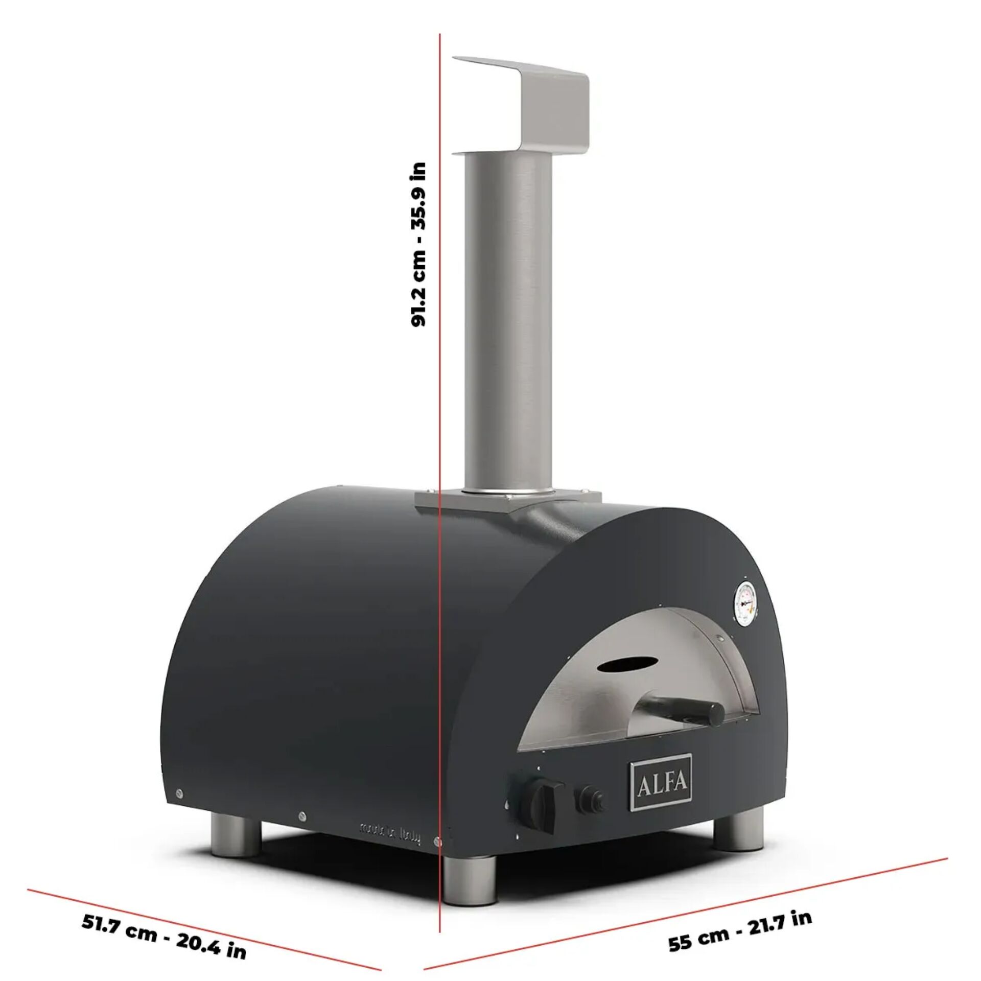 Alfa Forni Linea Moderno Portable Pizzaofen Adesia Grey Grills