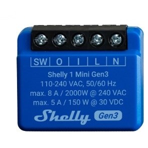 Shelly Relais Plus 1 Mini Gen  3 WLAN BT max  8A 1 Kanal Unterputz Smart Home Zubehoer