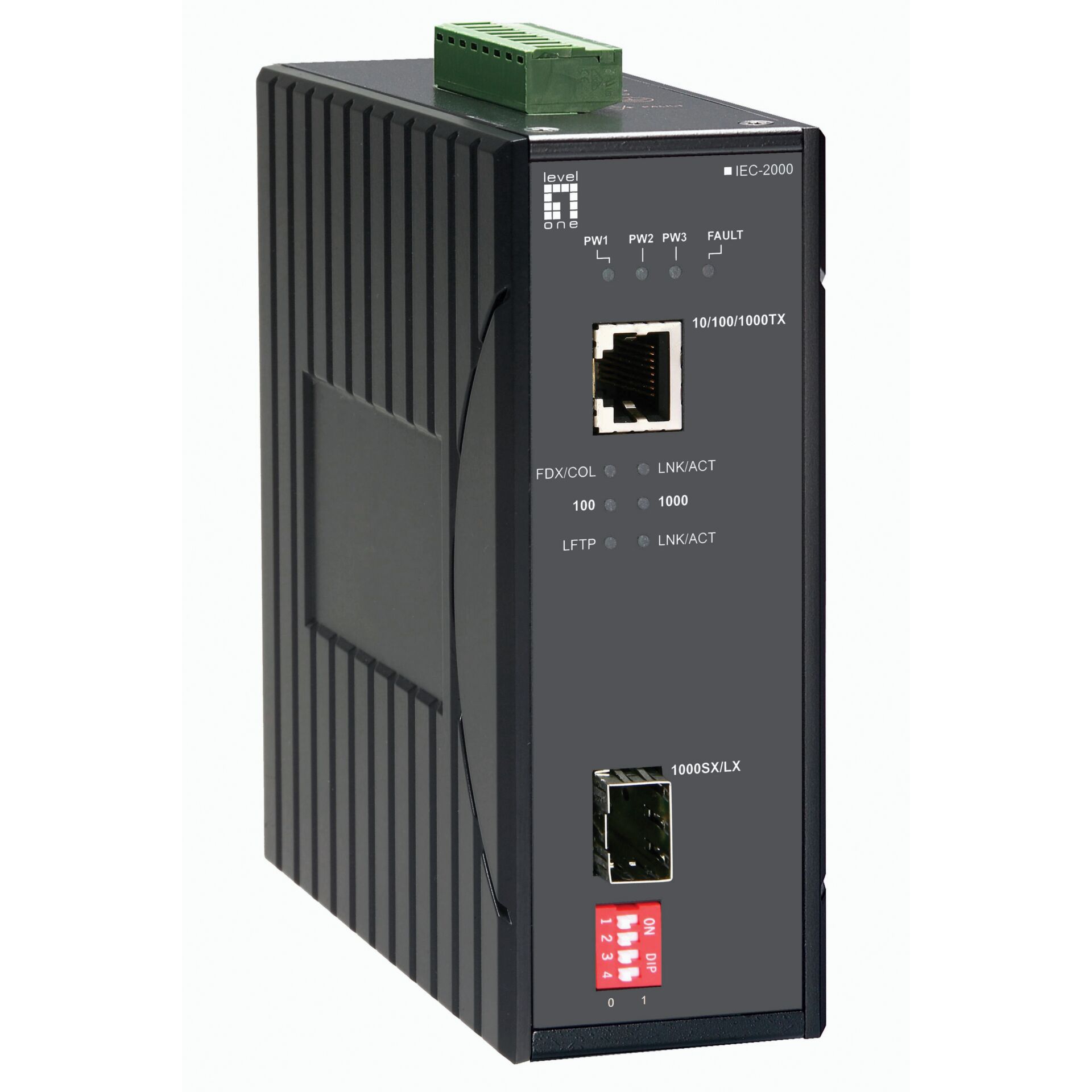 LevelOne IEC 2000 Netzwerk Medienkonverter 1000 Mbit s Schwarz