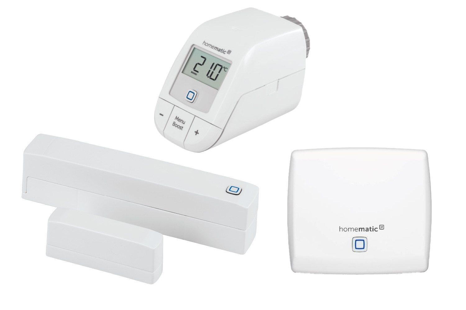 eQ 3 Homematic IP Access Point   2x Heizkoerperthermostat b  TFK Mg Heizungssteuerung